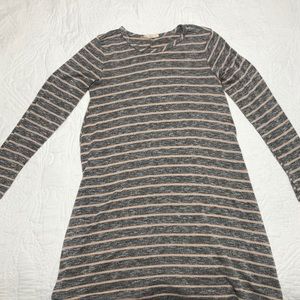 Grey and Light Pink Striped Dress